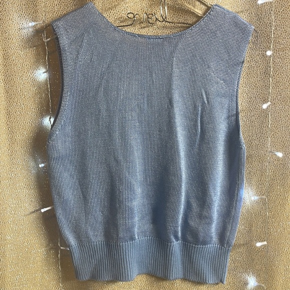 Nancy Knits Vintage Sweater Ribbed Sleeveless Top - Picture 4 of 5